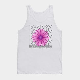 Outline purple daisy flower with text Tank Top